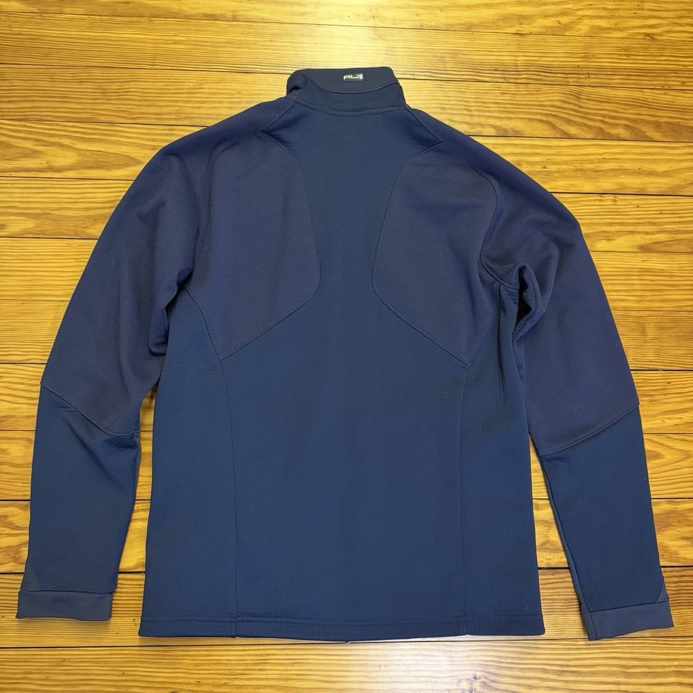 RLX Ralph Lauren Mens Medium Navy Blue Full Zip Performance Stretch Zip Pockets - Picture 14 of 16